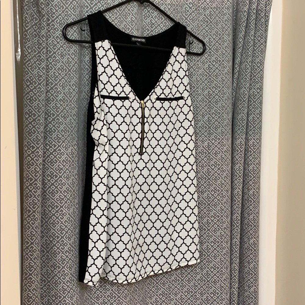 Express sleeveless zip front shirt